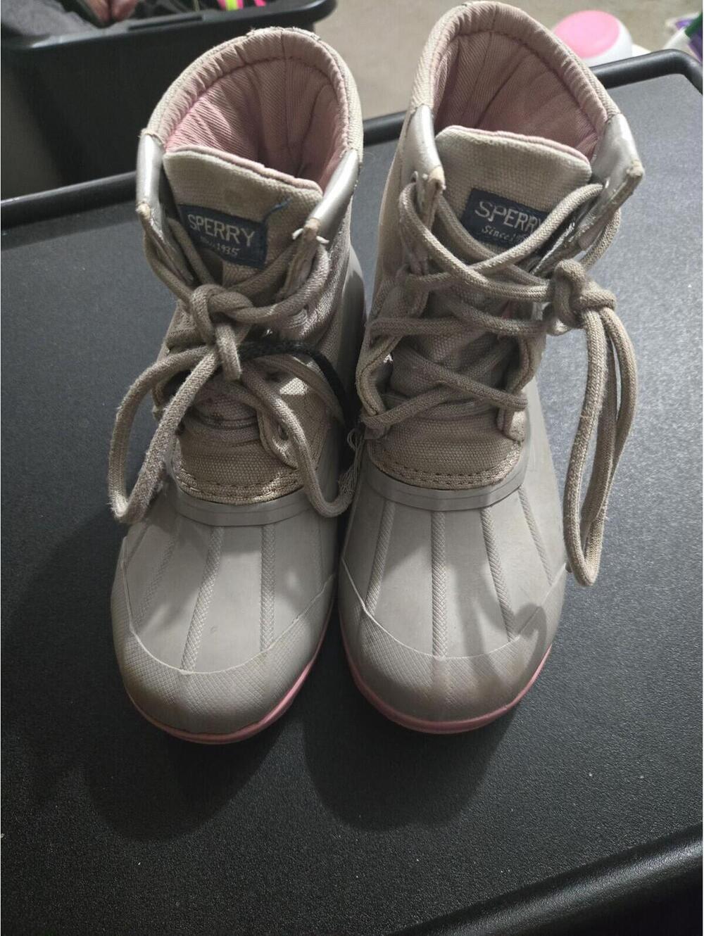 Sperry Top-Sider Girls Port Boot Grey Pink Size 13M Duck Boots